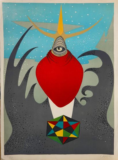 null Félix LABISSE (1905-1982)
Composition abstraite
Lithographie sur vélin, 
Signée...