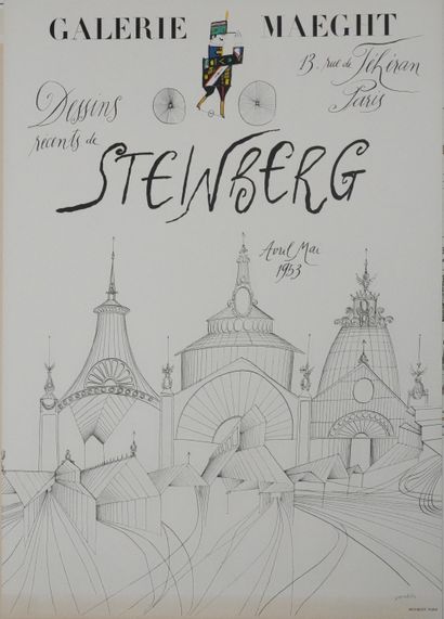 null Saul STEINBERG (1914-1999) after,
Poster for the exhibition "Recent drawings...