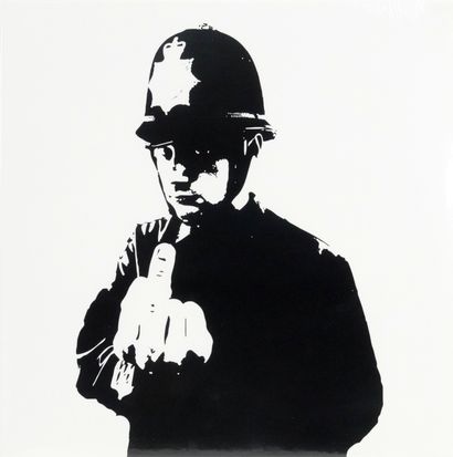 null Banksy, d'après
Boys in blue/Rude Copper, 2015
Pochette vinyle 33 tours sous...