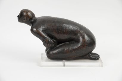 null Pierre Lagénie (1938-2020)
Femme nue accroupie
Bronze à patine brune sur son...