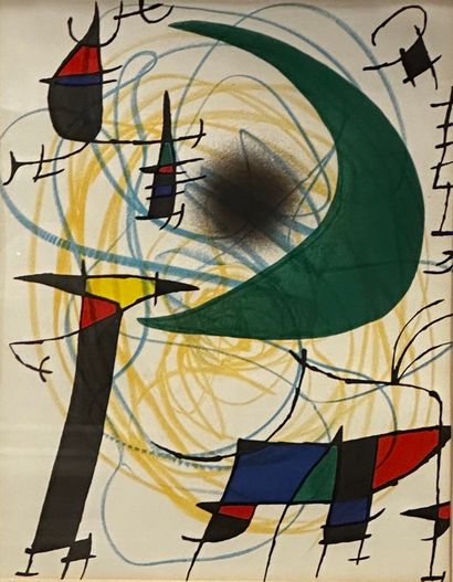 null Joan Miro (1893-1983), d'après
La lune verte
Lithographie sur papier non signée
30,5...