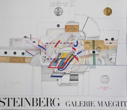 null Saul STEINBERG (1914-1999) 
Lithographic poster, 1970
Lithograph on paper
Signed...
