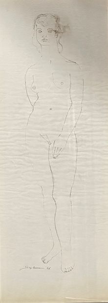 null Serge Belloni (1925-2005)
Nude, 1946
Ink drawing on paper signed and dated lower...