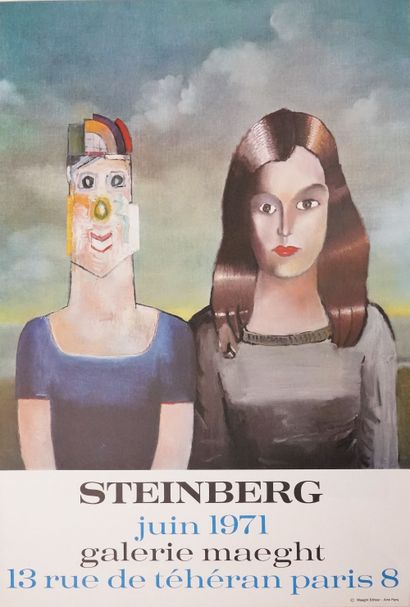 null Saul STEINBERG (1914-1999) d'après,
Affiche pour l'exposition "Steinberg" à...