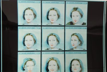 null ORLAN (born in 1947)
Mona Lisa Square, 
Phorographic print 
Signed lower right...