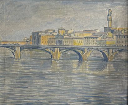 null Paul Donzé (1891-1954)
View of Florence
Oil on canvas signed on the back (originally...