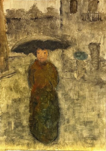 null Bruno Meier (1905-1967)
Fille à l'ombrelle
Gouache sur papier signée en bas...