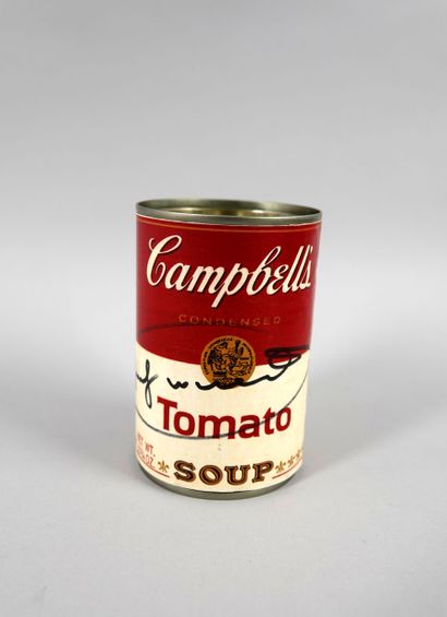 null Andy Warhol, after
Campbell's Tomato Soup
Metal can with signature
Stamped inside...