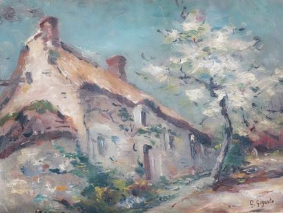 null G. Gigante (XX century)
The country house
Oil on canvas signed on the lower...