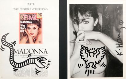 null Keith Haring, d'après
Deux pages du magazine "Playboy Portraits de Madonna"...