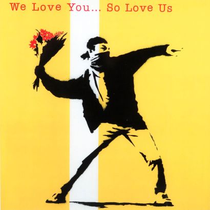 null Banksy, d'après
We Love You...So Love Us/Flowers Trower
Impression sur papier,...