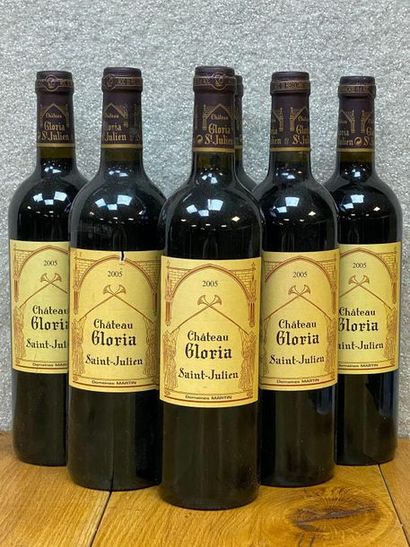 null 6.bottles.Château GLORIA - Saint-Julien .2006.two damaged labels and one capsule.

Expert...