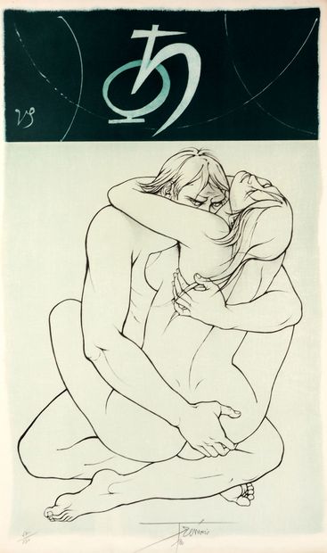 null Pierre-Yves Trémois (1921-2020)
Couple enlacé, 1983
Lithographie sur paier numérotée...