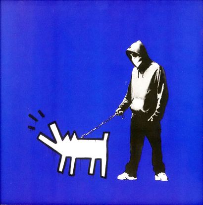 null Banksy, d'après
Pochette de l'album "Apes on control" encadrée
30 x 30 cm
Disque...