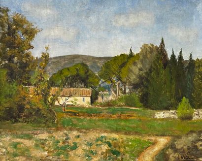 null André Utter (1886-1948)
"Campaign of Provence in Fontvieille", 1939
Mixed media...
