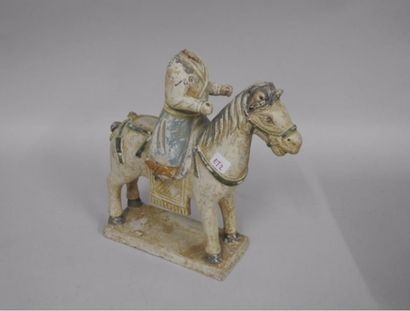 null Rider on his mount .
Terracotta with glaze and highlights.
Ming period .in the...