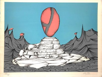 null Félix LABISSE (1905-1982)
Composition abstraite
Lithographie sur vélin, 
Signée...