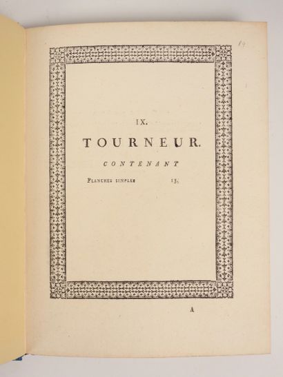 null L'Art du Tourneur. Album in-4 cartonnage marbré du XIXe siècle. Texte et 13...