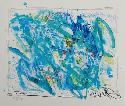 null JonOne,
Poetry in motion, 2019
Lithograph signed in the lower right corner,...