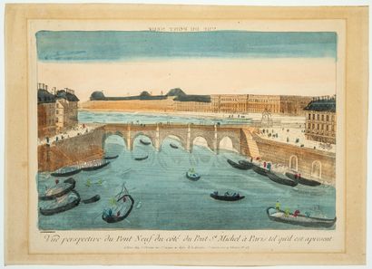 null PARIS. « Vue perspective du PONT-NEUF du côté du Pont St Michel tel qu’il est...