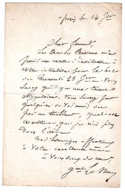 null MARÉCHAL LEBOEUF famille. Ensemble de 12 Lettres : Edmond LEBOEUF (1809-1888)...
