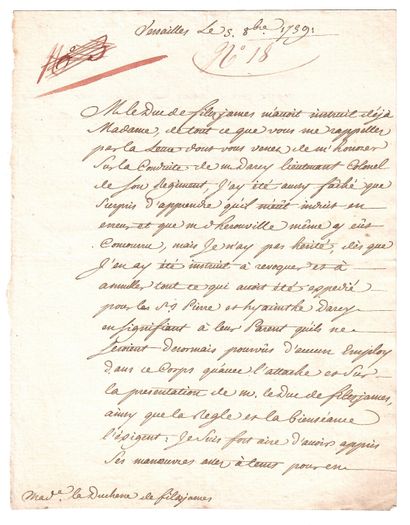 null MARÉCHAL DE BELLE-ISLE. Lettre signée Louis Charles Auguste FOUQUET, Duc de...