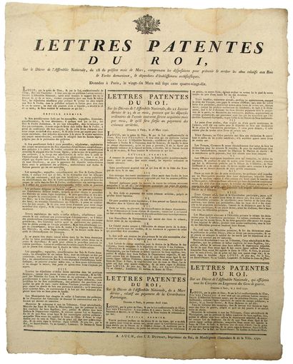 null GERS. 1790. « Lettres patentes du ROI, sur le Décret de l’assemblée Nationale,...