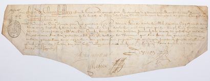 VAL D’OISE 1609. Pièce signée Jehan de CHAMBELLANT...
