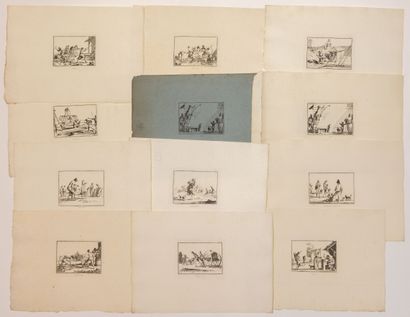 null LES MÉTIERS par Jean DUPLESSI-BERTAUX (1747 – 1818). 12 Planches gravées à l’eau...