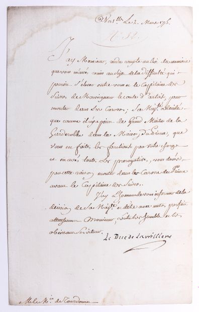 null SAINT FLORENTIN (Louis PHÉLYPEAUX, Comte de) 1705-1777 - Secrétaire d’État,...