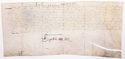 null ARIÈGE. 1632. SAVERDUN. Lettre royale concernant une Dot exprimée dans une promesse...