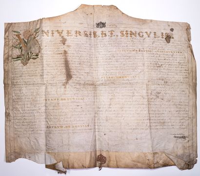 null HÉRAULT. 1687. UNIVERSITÉ DE MONTPELLIER. Diplôme de Médecine pour Pierre de...