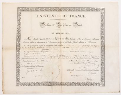 null Comte de MONTALIVET (Marthe Camille Bachasson) Valence/ Drôme 1801 – Château...