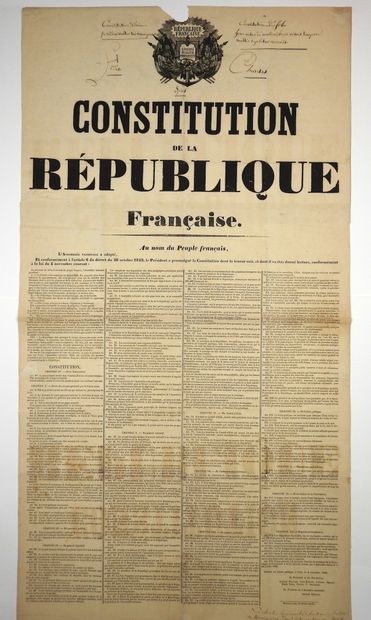 null CONSTITUTION de 1848. DOUBS. « CONSTITUTION de la République Française adoptée...