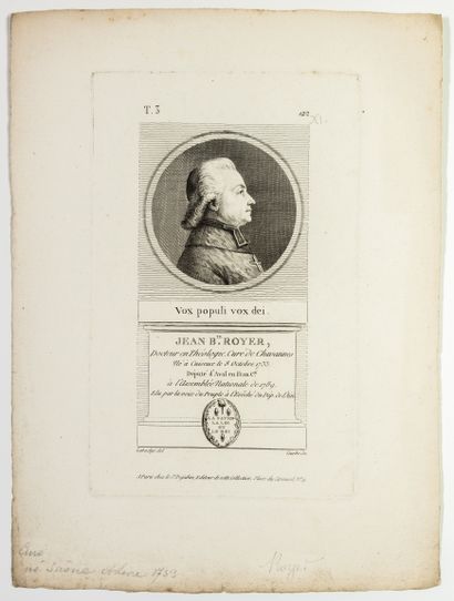null Jean Baptiste ROYER, Curé de Chavannes, Député d’AVAL en Franche Comté à l’Assemblée...