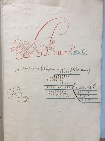 null CALLIGRAPHIE - Partie d'un cahier manuscrit in-folio, allant de la page 193...