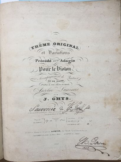 null VIOLON - Recueil de 15 partitions manuscrites du XIXe siècle en 1 volume in-4:...