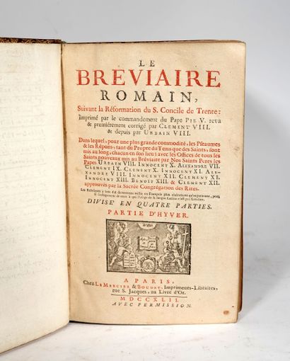 null 4 vol. "Bréviaire Romain", marocain rouge

Chez le Mercier
1742