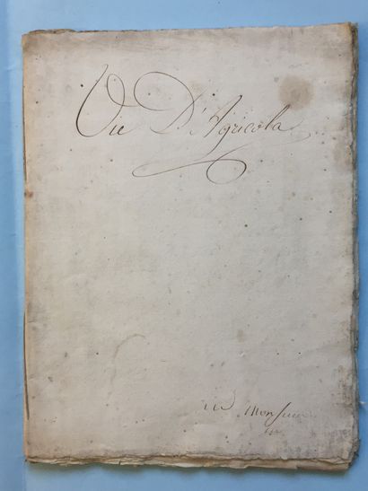 null Manuscrit du XVIIIe siècle: Vie d'Agricola. Cahier in-8 broché de 46 pages....