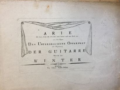 null GUITAR - Important collection of about 48 old printed partions, bound, large...