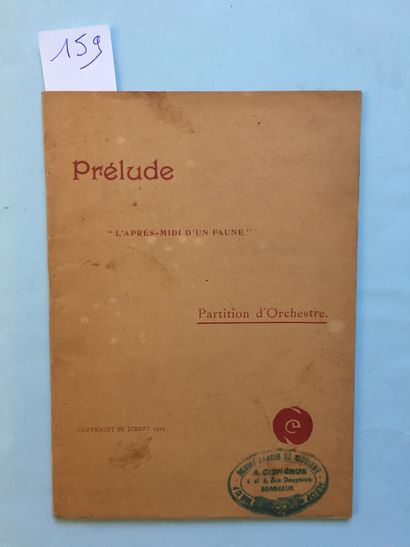 null DEBUSSY (Claude): Prélude à l'Après-Midi d'un faune. Jobert, 1922. In-8 paperback,...