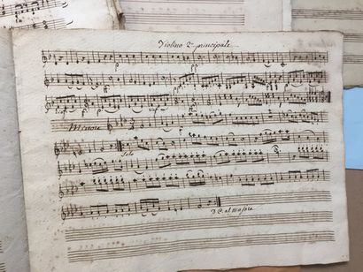 null VIOLIN - Collection of early manuscript pieces (19th century): Transpositions...