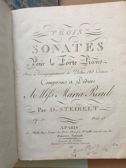 null PIANO FORTE - A collection of numerous large format bound or bound antique scores...