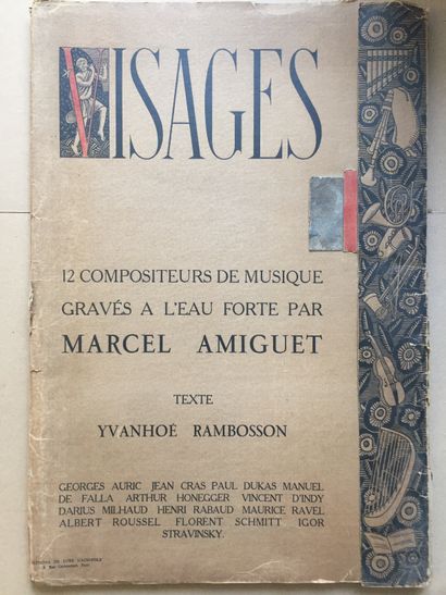 null AMIGUET (Marcel): Faces. 12 music composers engraved with etching by Marcel...