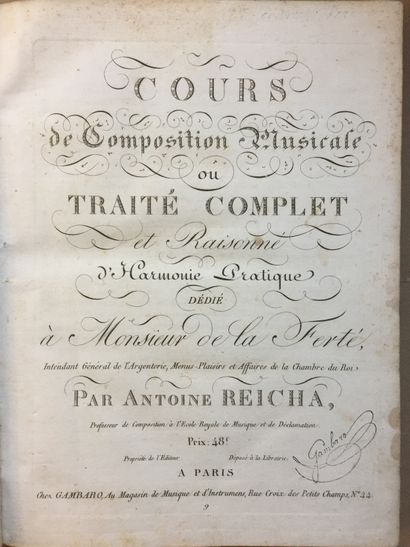 null REICHA (Antoine): Cours de composition musicale ou traité complet et raisonnée...
