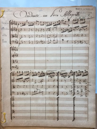 null SARRAU de BOYNET (Isaac de) 1684-1763: Quartet. Manuscript of 31 pages in-4....