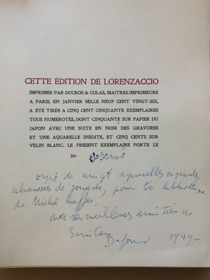 null UNICA - MUSSET (Alfred de): Lorenzacio. Kieffer, 1926. In-8 en feuilles sous...
