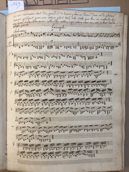 null CLARINETTE - LEFEVRE (Jean-Xavier.): Méthode de clarinette.Manuscrit In-folio...