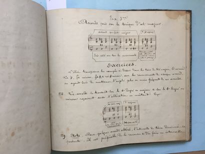 null BORDEAUX - Ecole Sainte Cécile. Manuscrit: Cours d'Harmonie, classe de M. E....