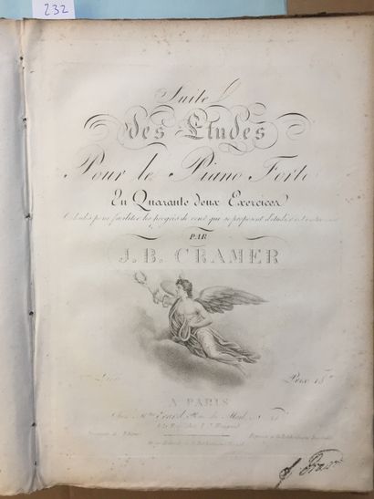 null PIANO FORTE: Reunion of 2 volumes in-4 bound (used bindings): 1/CRAMER: Etude...
